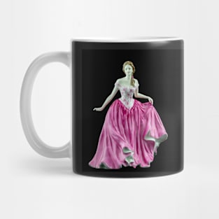 Bone China Figurine Wearing a Pink Dress Mug